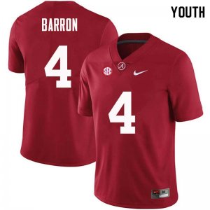 NCAA Youth Alabama Crimson Tide #4 Mark Barron Stitched College Nike Authentic Crimson Football Jersey HU17P16YS